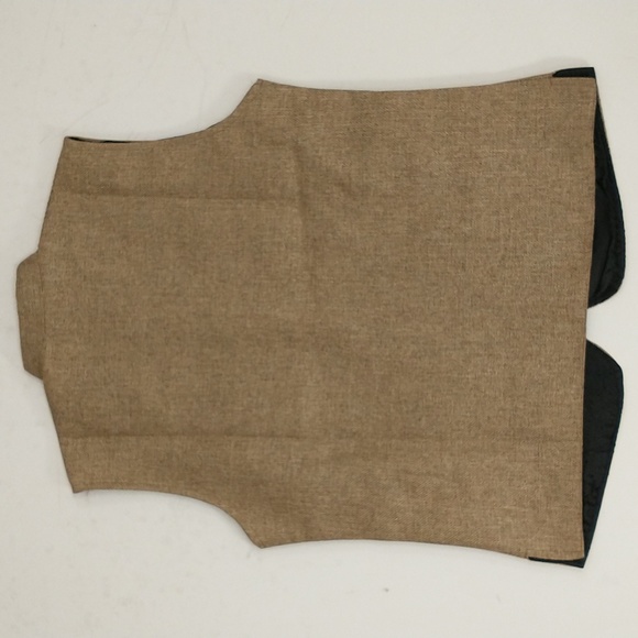 Waistcoat Vest Button Front Pockets Woven Flax Fiber Unisex Possible 40" Blazo - Picture 4 of 7